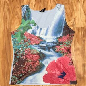 Awesome photo real hibiscus and waterfall top